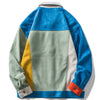 Jackets Retro Hit Color Patchwork Multi-Pocket Varsity Jacket Coat Baggy Harajuku High Street Fashion Autumn Streetwear