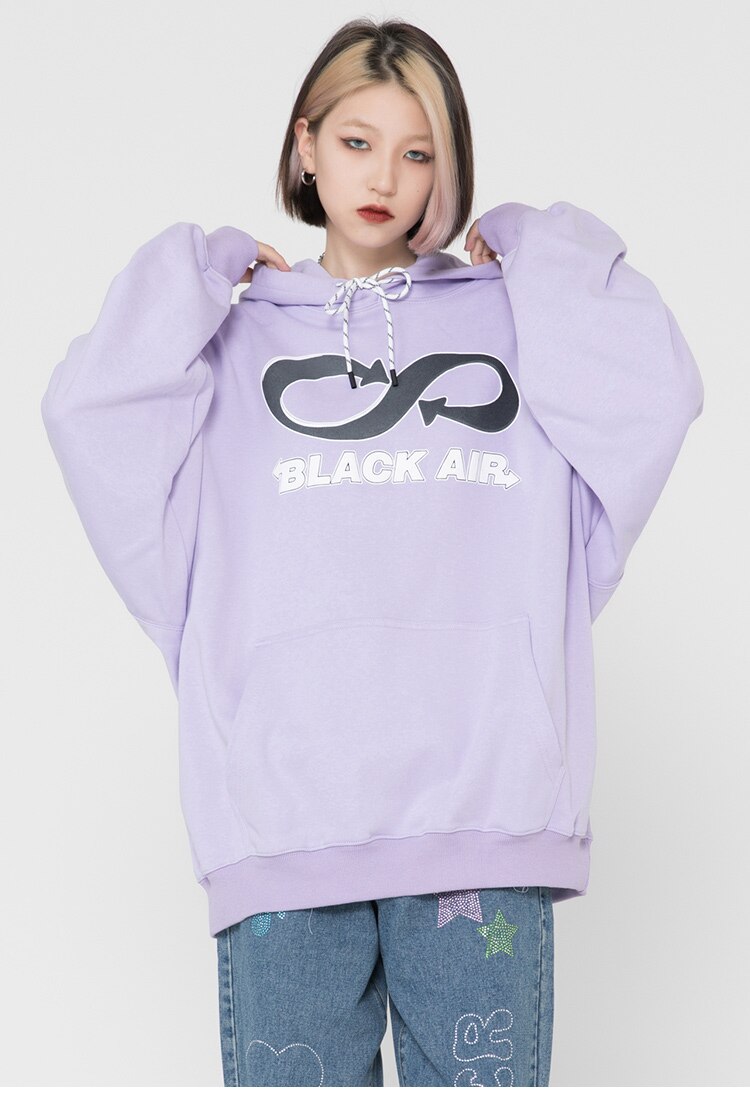 Hoodie Men Letter Graphic Patch Pullover Autumn 4 Color Optional Sweatshirt Couple Casual All-match Harajuku Streetwear