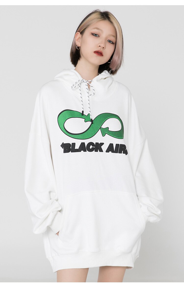 Hoodie Men Letter Graphic Patch Pullover Autumn 4 Color Optional Sweatshirt Couple Casual All-match Harajuku Streetwear