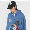 Hoodie Sweatshirt Men Color Block Skeleton Patch Streetwear Autumn Hooded Baggy Fashion Harajuku Hip Hop Style Pullover