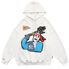 Hoodie Sweatshirt Men Color Block Skeleton Patch Streetwear Autumn Hooded Baggy Fashion Harajuku Hip Hop Style Pullover