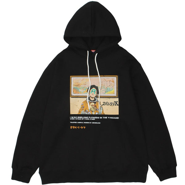 Hoodie Men Mutated Japanese Anime Boy Print Pullover Couple Plus Velvet Oversize Harajuku Hip Hop Sweatshirt Streetwear