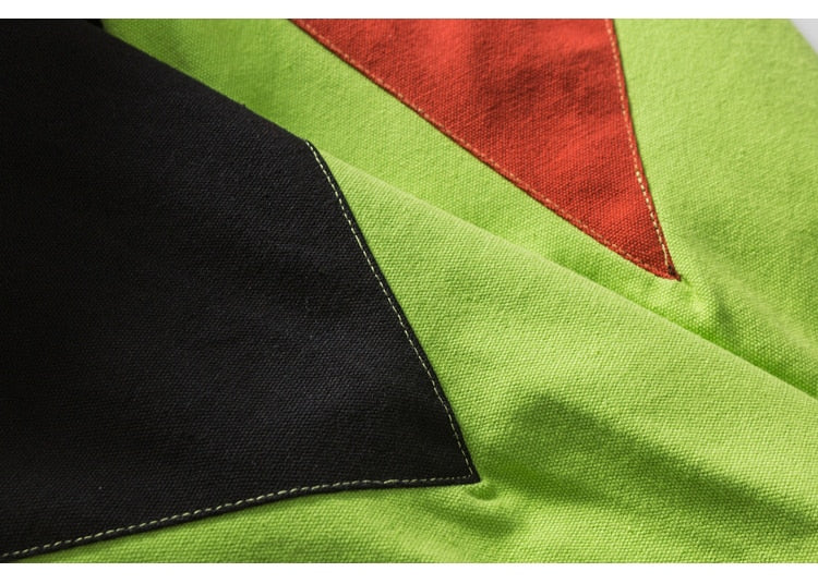 Jacket Men Hit Color Patchwork Zipper Jackets Coats Autumn Casual Oversized Outwear Harajuku Hip Hop Hipster Streetwear
