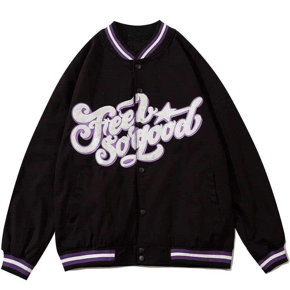 Letter Embroidery Stripe Patchwork Baseball Jacket Men Baggy Retro All-match High Street Bomber Coats Couple Streetwear