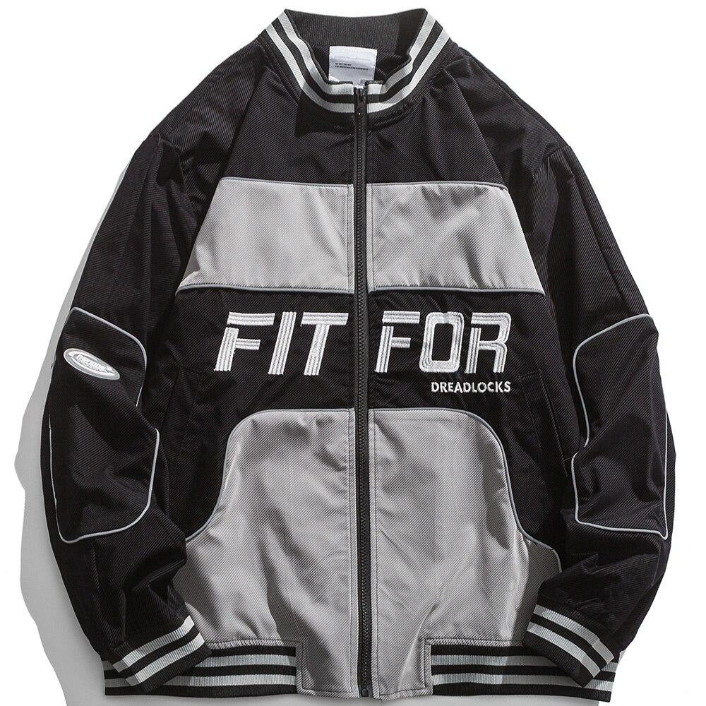 Jacket Men Reflective Strip Patchwork Letter Embroidery Zipper Coat Autumn High Street All-match Fashion Streetwear Men