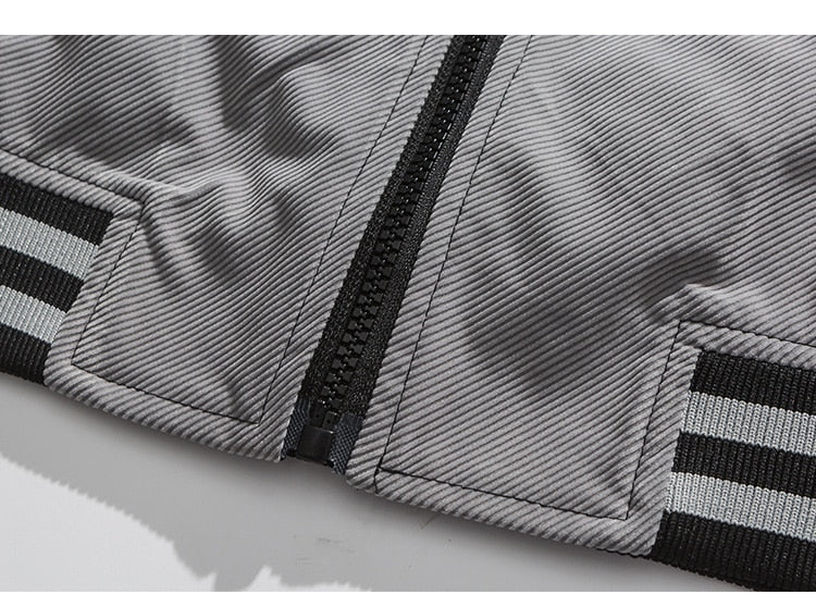 Jacket Men Reflective Strip Patchwork Letter Embroidery Zipper Coat Autumn High Street All-match Fashion Streetwear Men