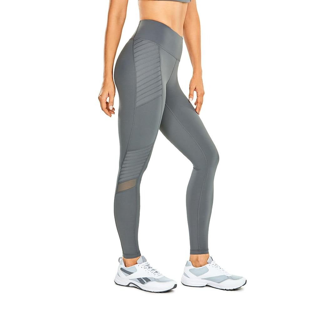 Women's Naked Feeling Workout Leggings 25 Inches - High Waisted Moto Leggings Mesh Yoga Pant