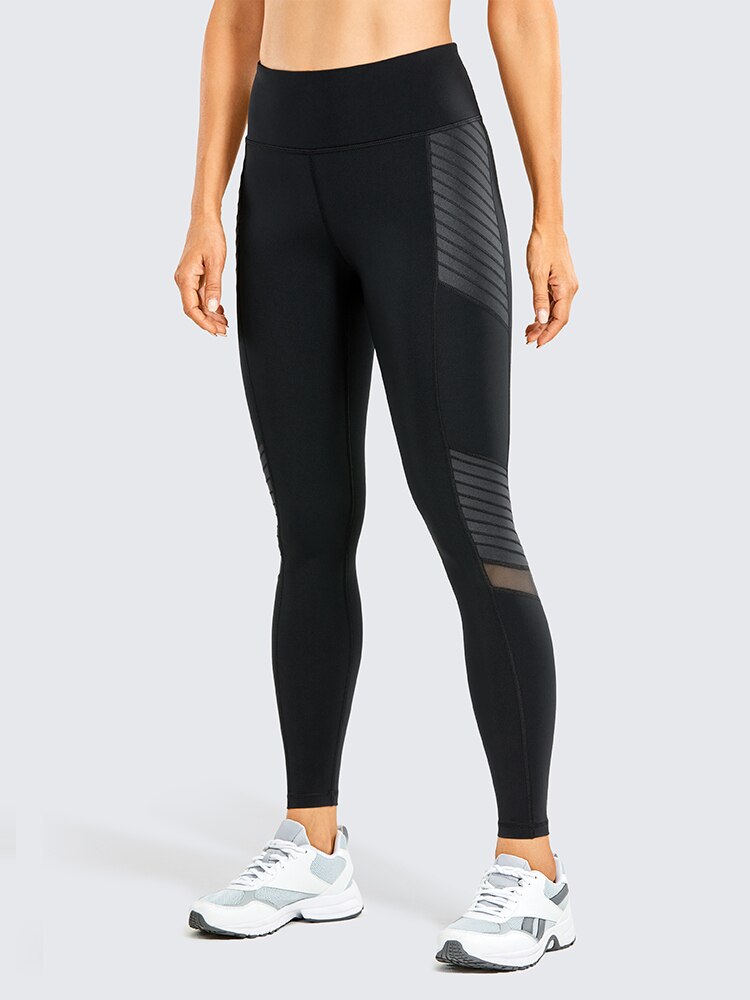 Women's Naked Feeling Workout Leggings 25 Inches - High Waisted Moto Leggings Mesh Yoga Pant