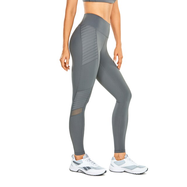 Women's Naked Feeling Workout Leggings 25 Inches - High Waisted Moto Leggings Mesh Yoga Pant