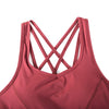 Women's Strappy Sports Bras V Neck Medium Impact Wirefree Padded Yoga Bras with Built in Bra