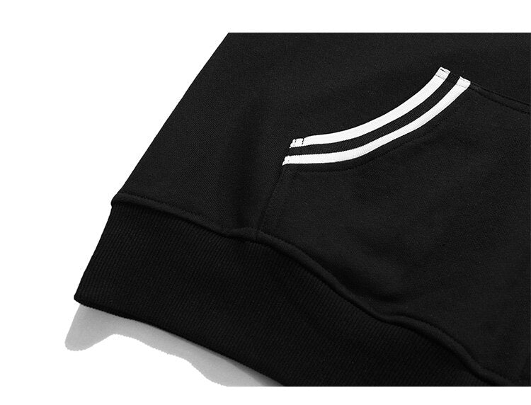 Zipper Hoodie Men Leather Letter Embroidery Hooded Coats Autumn Oversized Vintage Harajuku Sweatshirt Couple Streetwear