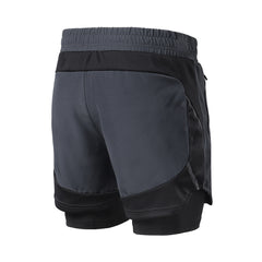 Running Shorts 2 in 1 Quick Dry Athletic Training Exercise Jogging Sports Gym Shorts With Zipper Pocket