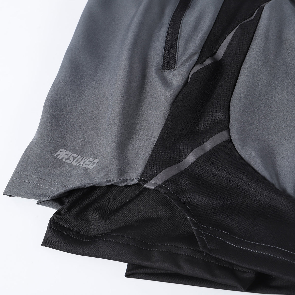 Running Shorts 2 in 1 Quick Dry Athletic Training Exercise Jogging Sports Gym Shorts With Zipper Pocket