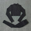 Seamless Yoga Set Zipper Long Sleeve Sport Suit Drawstring High Waist Gym Leggings Workout Clothes For Women Sportswear
