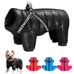 3 Layer Dog Clothes Coat With Harness Windproof Dogs Down Jacket Warm Lining Winter Pet Clothing Outfit for Small Medium Dogs