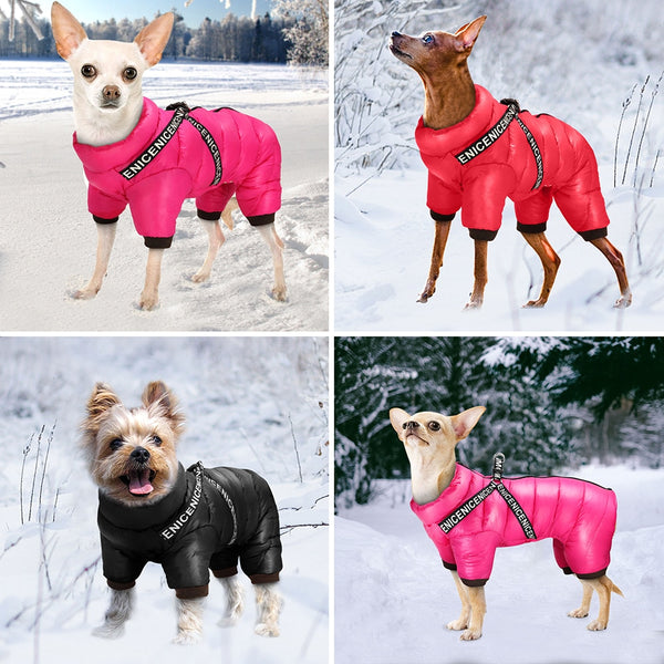 3 Layer Dog Clothes Coat With Harness Windproof Dogs Down Jacket Warm Lining Winter Pet Clothing Outfit for Small Medium Dogs