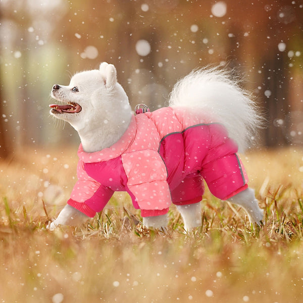 Snow Down Jacket Coat for Dogs Reflective Dog Winter Clothes Warm Male/Female Pet Clothing Jumpsuit For Small Medium Dogs