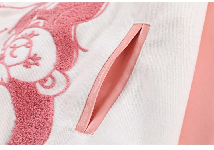 Jacket Men Comics Girl Print Patchwork Color Baseball Jackets College Style Baggy Casual Outwear Cozy Couple Streetwear