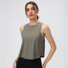 High-Neck Yoga Fitness Tank Tops Vest Women Loose Fit Quick Dry Workout Athletic Crop Top Sleeveless Shirts