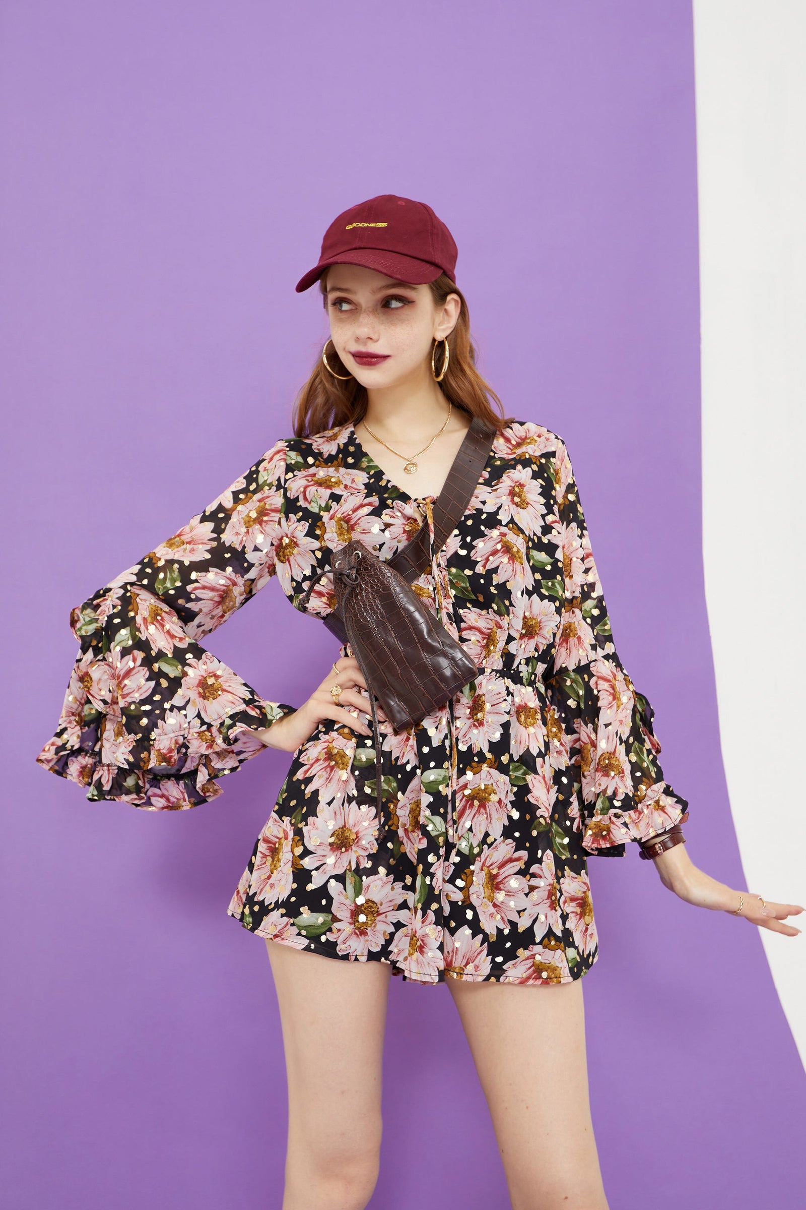Floral Print Casual Women Vintage Dress,Summer Ruffle Full Sleeve Sweety Ladies Bohemia Holiday Beach Dress | Vimost Shop.