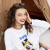 Harajuku Cartoon Print Casual T-Shirts Women Autumn Full Sleeve Korean Ladies Basic Daily Tee | Vimost Shop.