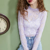 Solid Pure Contrast Lace Casual Chiffon Blouse Women,Autumn Full Sleeve Female,Basic Daily Vintage Top | Vimost Shop.