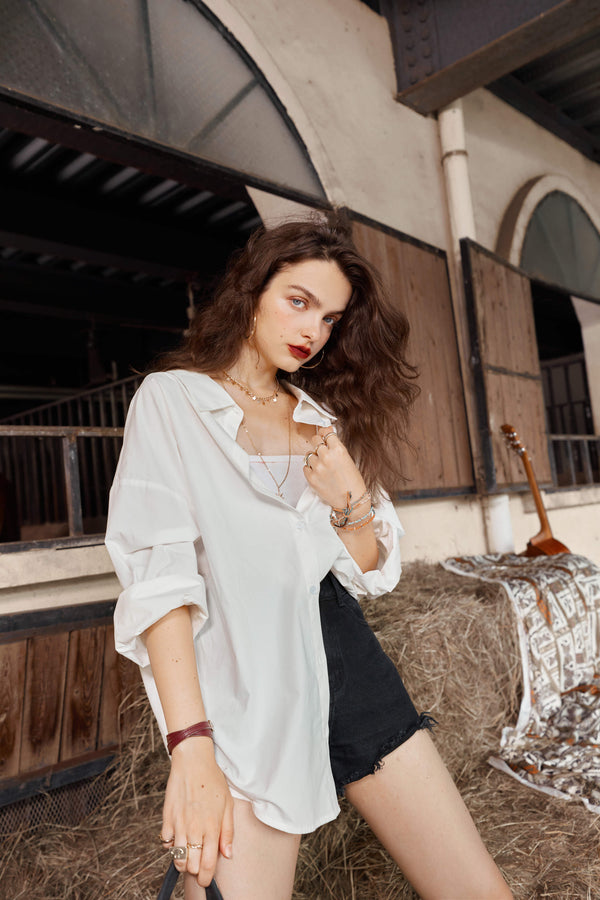 Solid Pure Chic Single Breasted Casual Shirt Women,Autumn Vintage Full Sleeve Korean Ladeis Basic Daily Top | Vimost Shop.