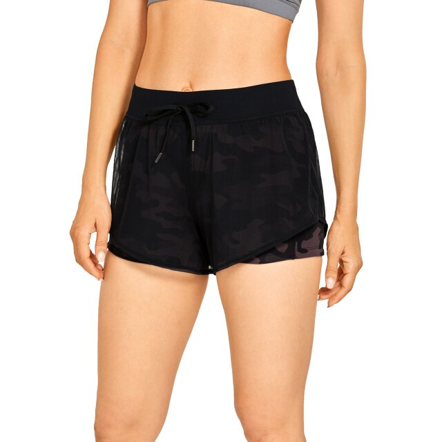 Women's Workout Running Shorts with Liner 2 in 1 Athletic Quick-dry Sports Shorts with Pocket- 3 Inches