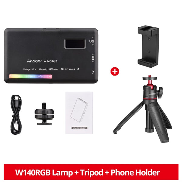 RGB LED Video Light Photography Fill Light CRI95+ 2500K-9000K 20 Lighting Effect Camera Lamp for Vlog Live Streaming