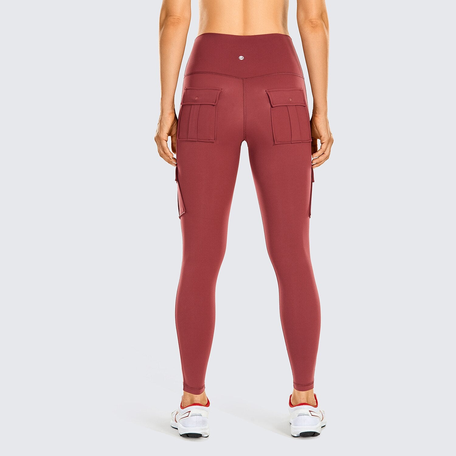 Women's Naked Feeling Cargo Workout Leggings 25 Inches - High Waisted Athletic Yoga Pants with 4 Pockets