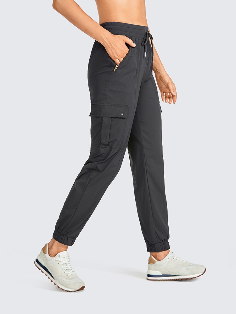 Lightweight Drawstring Athletic Cargo Pants Casual Travel Sweatpants with Zipper Pockets