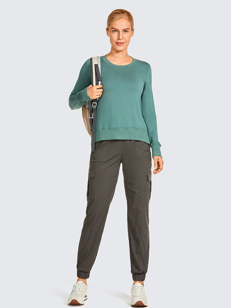 Lightweight Drawstring Athletic Cargo Pants Casual Travel Sweatpants with Zipper Pockets