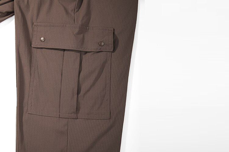 Lightweight Drawstring Athletic Cargo Pants Casual Travel Sweatpants with Zipper Pockets