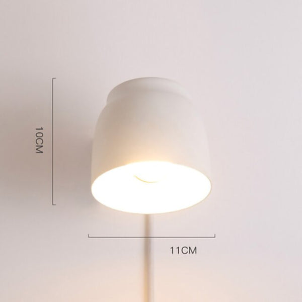 LED wall lamp E14 light source EU US plug switch Wrought iron and woodbracket light indoor bedroom living room study illuminate