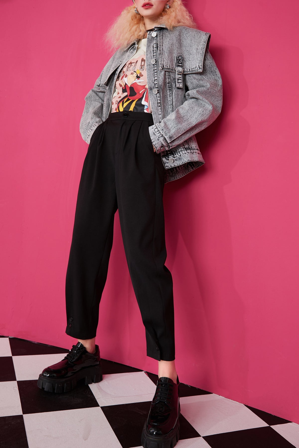 Solid Pure High Waist Straight Casual Minimalist Women Pants Spring ELF Korean Ladeis Daily Basic Harem Trouser