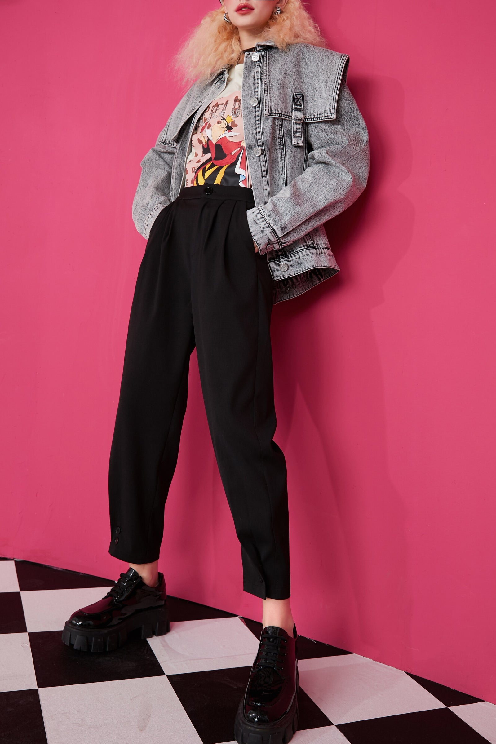 Solid Pure High Waist Straight Casual Minimalist Women Pants Spring ELF Korean Ladeis Daily Basic Harem Trouser