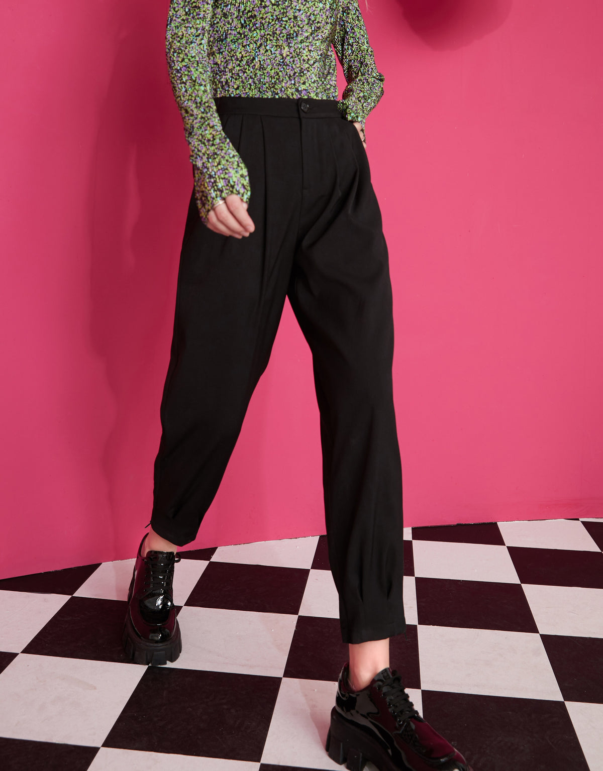 Solid Pure High Waist Straight Casual Minimalist Women Pants Spring ELF Korean Ladeis Daily Basic Harem Trouser