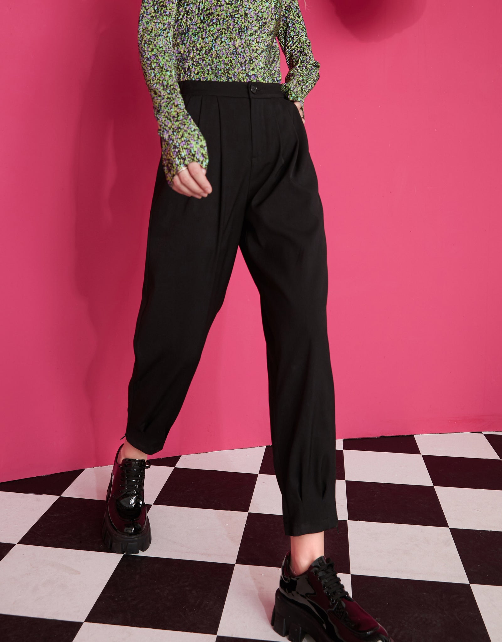 Solid Pure High Waist Straight Casual Minimalist Women Pants Spring ELF Korean Ladeis Daily Basic Harem Trouser