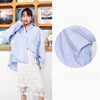 Solid Pure Single Breasted Casual Oversize Shirt Women,Spring Vintage Minimalist Ladies Basic Summer Top