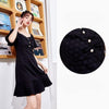 Solid Pure Casual Chic Button Party Dresses Women,Spring Backless Vintage Puff Sleeve Ladies Daily Summer Dress