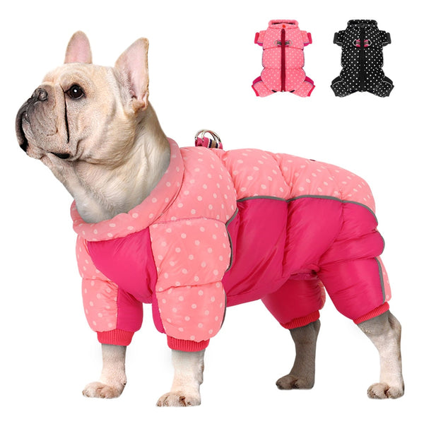Snow Down Jacket Coat for Dogs Reflective Dog Winter Clothes Warm Male/Female Pet Clothing Jumpsuit For Small Medium Dogs