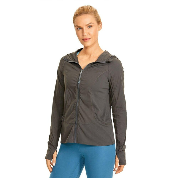Women's Lightweight Breathable Athletic Jackets Full Zip Sweatshirt Running Hoodies with Pockets