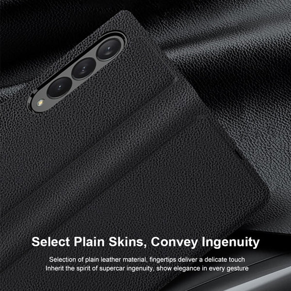 For Samsung Galaxy Z Fold 3 Case All Round Protection Flip Magnetic Leather with Wireless Charging Cover for Galaxy Z Fold 3