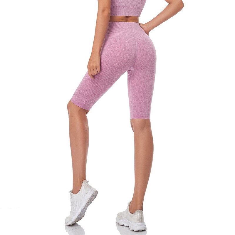 Seamless Fitness Women Yoga Shorts High Waist Workout Shorts Hip Push Up Yoga Running Shorts Sport Gym Leggings