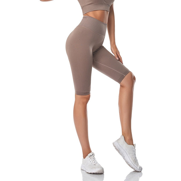 Seamless Fitness Women Yoga Shorts High Waist Workout Shorts Hip Push Up Yoga Running Shorts Sport Gym Leggings