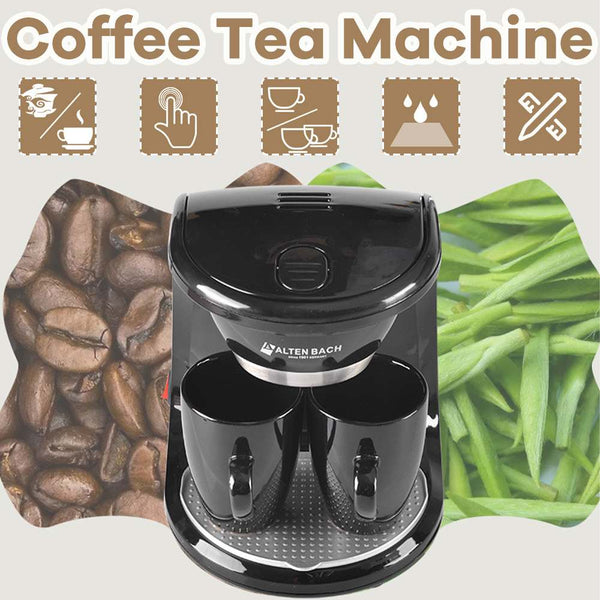 450W Household Electric Steam Drip Coffee Maker Automatic Dual Cup Coffee Machine Dual-use American Coffee Tea Machine 110V/220V