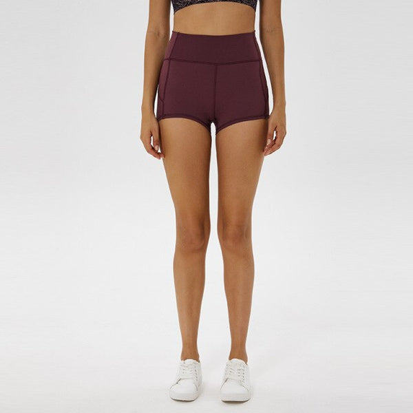 1.5" Elastic Cotton Feel Yoga Athletic Sport Shorts Women Anti-sweat High Waist Nylon Workout Fitness Gym Shorts S-L