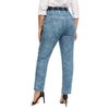 Women's Plus Size Casual Jeans High Flexibility Cotton Woven Thin Denim Trousers Softener Jeans with Elastic Waist