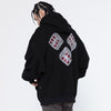 Hoodie Men Diamond Harajuku Letter Graphic Print Plus Velvet Pullover Men Punk Hipster Fashion Casual Couple Streetwear