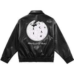 Jacket Men Letter Embroidery Patch Leather Coats Autumn Retro Baggy Punk Fashion Cool Jackets Outwear Couple Streetwear